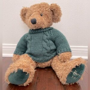 Vintage HARRODS 1998 Christmas Brown Teddy Bear